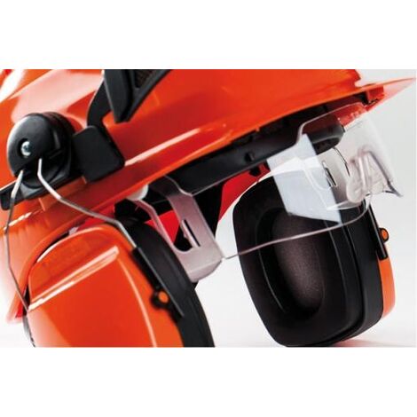 Casco con occhiali protezione integrati visiera e protezione orecchie