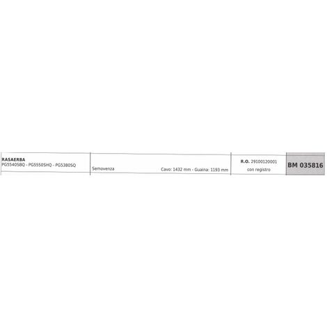 Cavo semovenza PROGREEN rasaerba PG5540SBQ PG5550SHQ cavo 1432 mm guaina 1193 mm