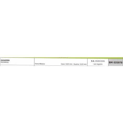 Cavo freno motore PROGREEN rasaerba PG5380SQ cavo 1323 mm guaina 1122 mm