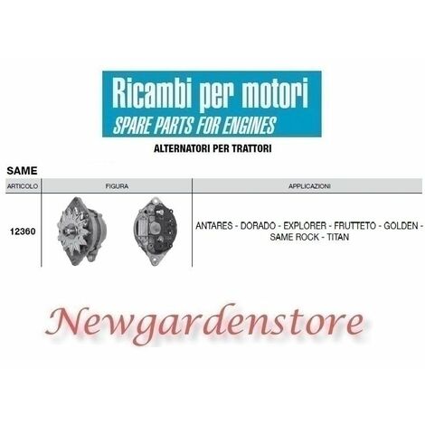 Alternatore 12360 SAME trattore motore DORADO EXPLORER GOLDEN 14volt 65 ampere