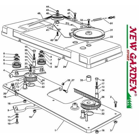 Esploso innesto lama 102cm TN220HE trattorino rasaerba CASTELGARDEN ricambi 4 SUPPORTO