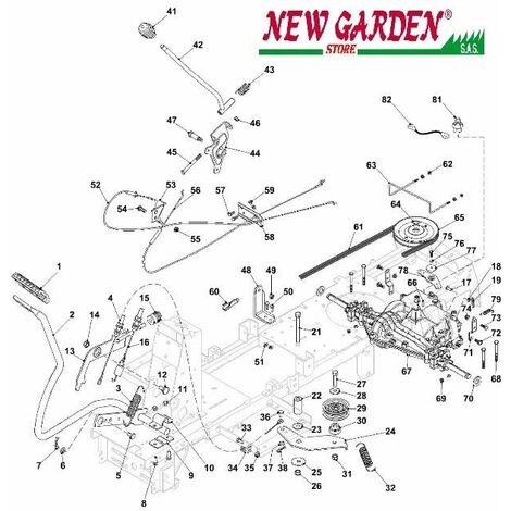 Esploso trasmissione 66cm XE866B B&S875 trattorino rasaerba CASTELGARDEN ricambi 81 MICRO FOLLE