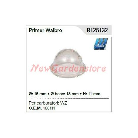 Primer WALBRO ORIGINALE carburatore WZ DECESPUGLIATORE MOTOSEGA  R125132