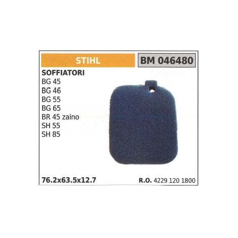 Filtro aria STIHL per soffiatore BG 45 46 55 65 SH 55 85 046480