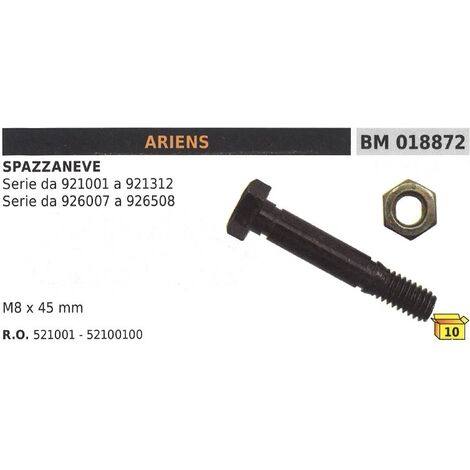 Perno spinotto di sicurezza M8x45mm spazzaneve ARIENS serie da 921001 a 921312