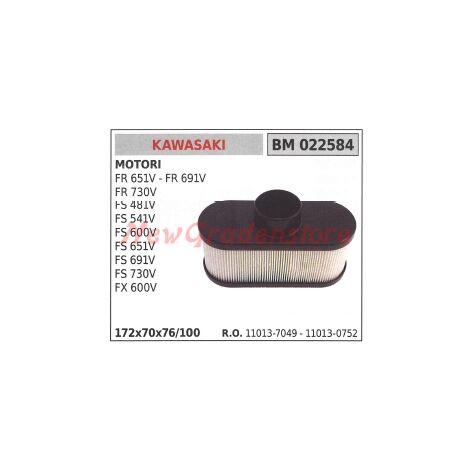 Filtro aria KAWASAKI motore FR 651 V 691V 730V FS 481V 541V 600V 651V 022584