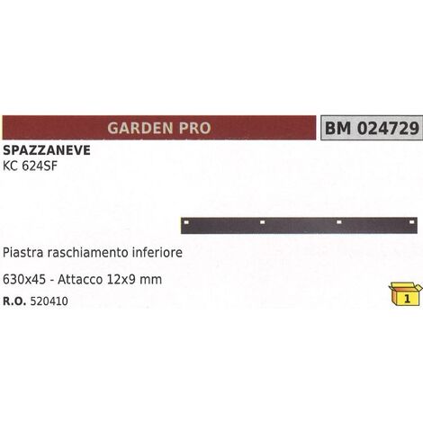 Piastra raschiamento inferiore 630x45mm attacco 12x9mm spazzaneve GARDEN PRO
