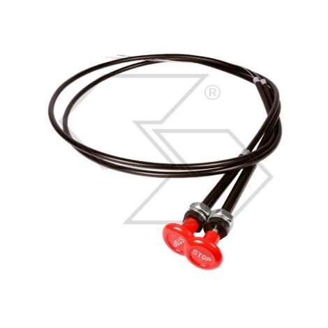 Tirante Stop Motore Con Pomello Rosso - Cavo 2200 Mm, Guaina 2000 Mm, Per Officina E Agricoltura - Foto 2