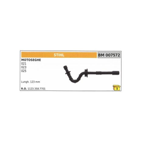 Tubo pescamiscela STIHL motosega 021 023 025 lunghezza 123 mm 1123.358.7701
