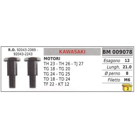 Vite frizione KAWASAKI motore TH 23 26 TJ 27 TG 18 20 24 25 TD 18 24 009078