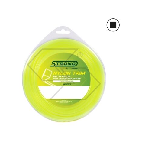 Filo Decespugliatore Professionale BURG - Sezione Quadrata 6.0mm, 55m, Verde Fluorescente