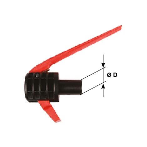Dispositivo di sicurezza in nylon con leva lunga rossa Ø 20 mm motore benzina