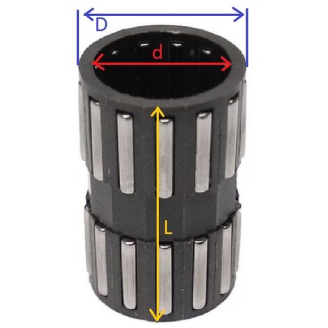 Gabbia a rulli UNIVERSALE motosega Ø interno 15,3 mm Ø esterno 17,7 mm L=21,6 mm