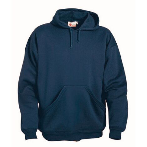 Felpa con cappuccio da lavoro varie taglie con cerniera frontale colore blu
