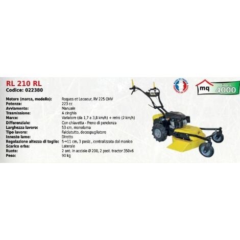 Tagliaerba a scoppio 132cc 4.5cv, motore a 4 tempi, larghezza di taglio 41  cm, altezza di taglio 25-75mm regolabile in 7 posizioni, cesto 45L,  raccolta 2 in 1 - Greencut GLM590X