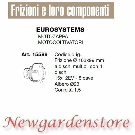 Frizione motozappa motocoltivatore compatibile EUROSYSTEMS 15589 8cave 15x12EV