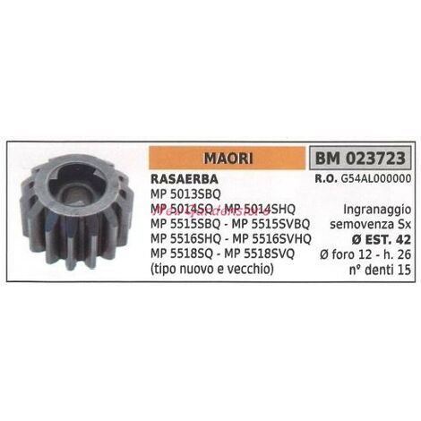 Ingranaggio semovenza SX MAORI rasaerba tosaerba tagliaerba MP 5013SBQ 023723