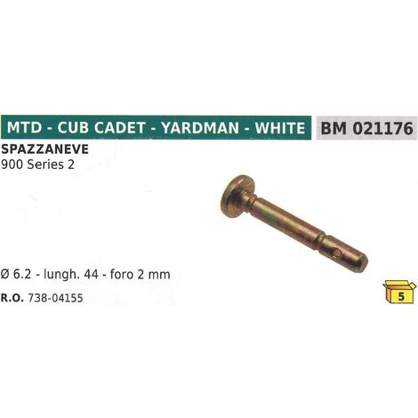 Perno spinotto di sicurezza ø 6,2mm L 44mm foro 2mm spazzaneve MTD 900 SERIES 2
