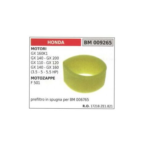 Prefiltro aria in spugna HONDA motore GX160K1 140 200 120 motozappa F 501 009265