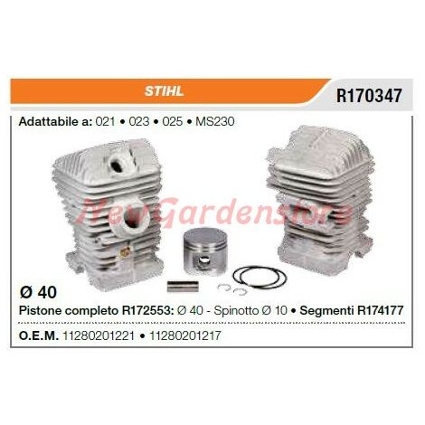 Cilindro pistone segmenti STIHL motosega 021 023 025 MS230 R170347