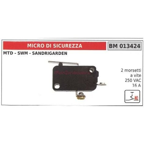 Micro interruttore di sicurezza MTD 2 morsetti a vite 250VAC 16A