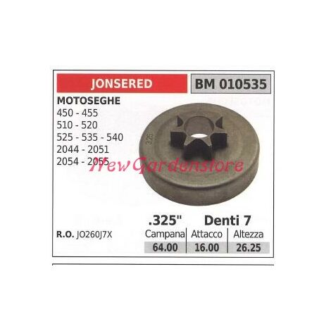 Pignone JONSERED motore motosega 450 455 510 520 525 535 .325' denti 7 010535