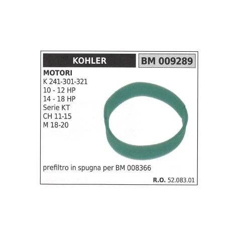 Prefiltro aria in spugna KOHLER trattorino rasaerba K 241 301 321 009289