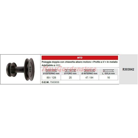 Puleggia doppio albero motore MTD trattorino rasaerba tagliaerba 600 R303842