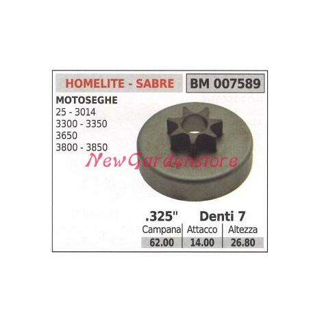 Pignone HOMELITE motore motosega 25 3014 3300 3350 3650 .325' denti 7 007589