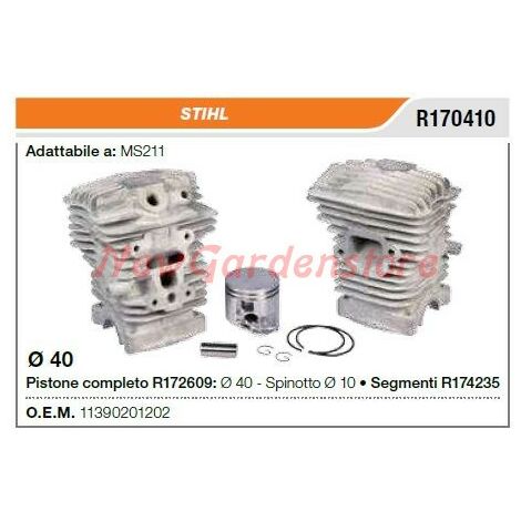 Cilindro pistone segmenti STIHL motosega MS211 R170410