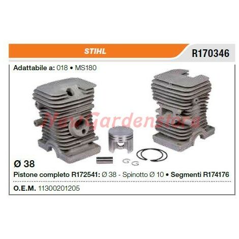 Cilindro pistone segmenti STIHL motosega 018 MS180 R170346
