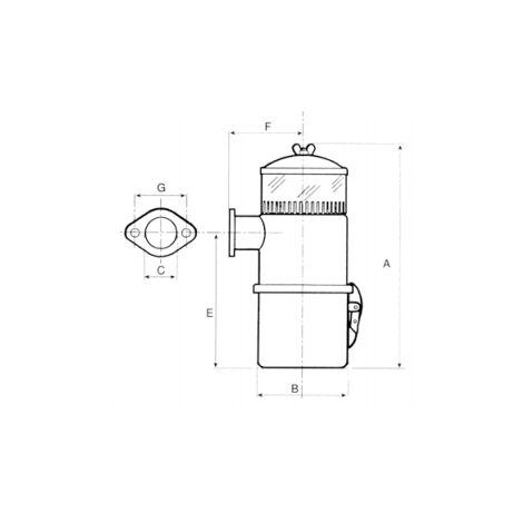 Filtro aria a bagno d'olio con parte trasparente per motore LOMBARDINI LDA  500