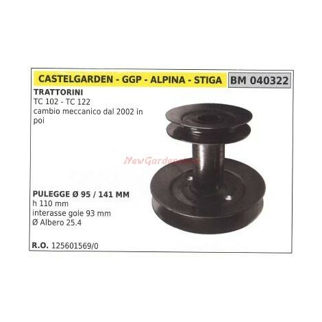 Puleggia per trattorino rasaerba tosaerba TC102 122 cambio meccanico GGP 040322