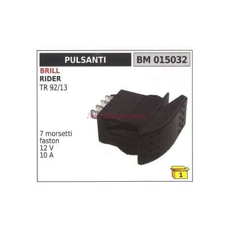 Interruttore pulsante BRILL rider TR 92/13 7 morsetti faston 12 V 10 A 015032