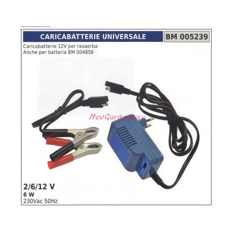 Caricabatterie universale 12 V per rasaerba 2/6/12 V 6W 230vac 50Hz 005239