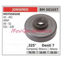 Pignone JONSERED motore motosega 45 451 49SP 50 51 521 52E .325' denti 7 001657