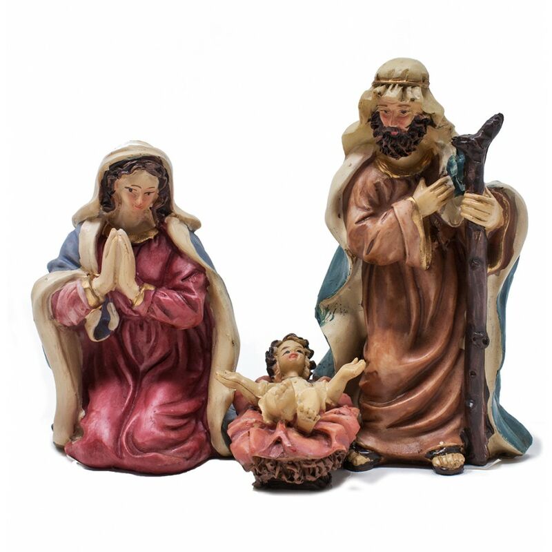 Mini natività in Resina Dipinta a Mano Set da 12 Pezzi Altezza 4 cm. 