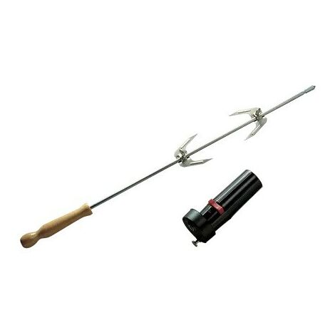 barbecook, Girarrosto per Barbecue, girarrosto Elettrico, 2 forchettoni per girarrosto in Acciaio con Manico di Legno, 85 cm