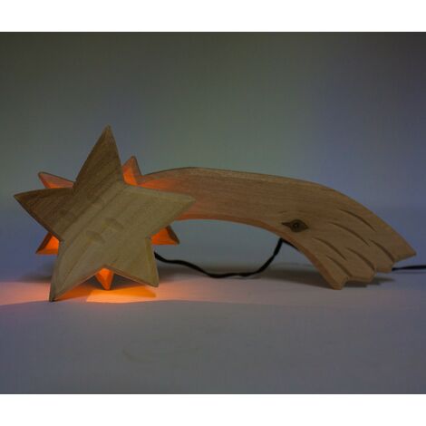 Stella Cometa in Legno Presepe 15 cm con Luce 3,5V 11492