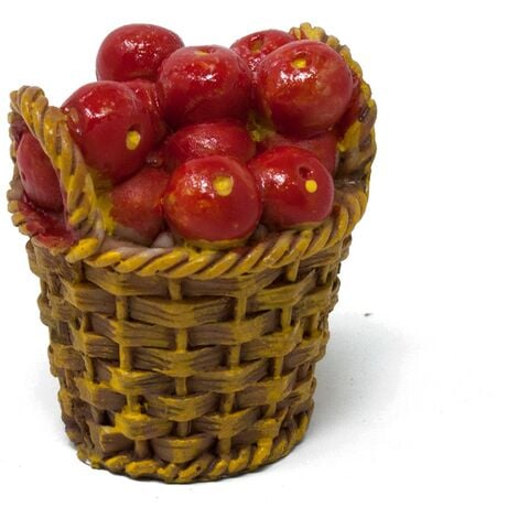 Cesto con Mele 4 cm Miniature per Presepe in Resina 11276