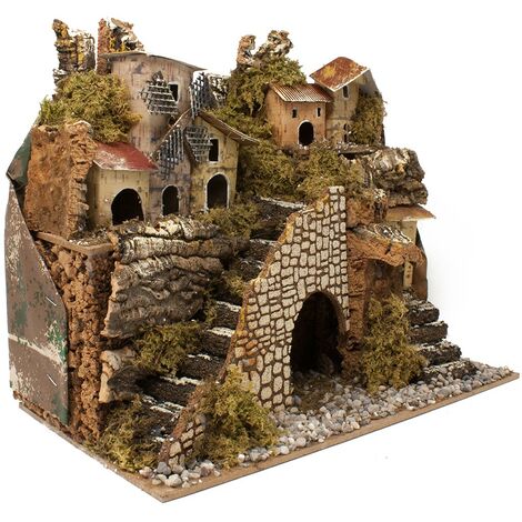 Paesaggio con Casette Presepe con Luci 29x14 cm 11387