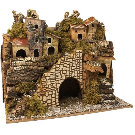 Paesaggio con Casette Presepe con Luci 29x14 cm 11387