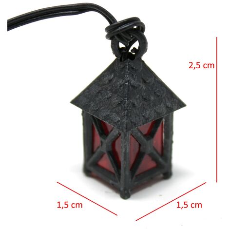 Lanterna in Plastica Luce Rossa 2,5 cm Luci per Presepe 3,5V - 11455