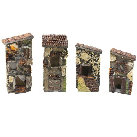 4 Casette per Presepe in Resina 9,5x4,5 cm C3063