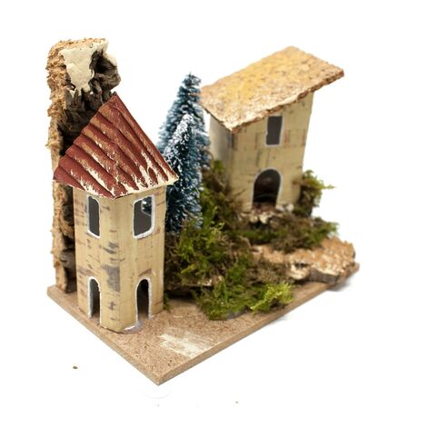 3 Casette  con Alberi per Presepe 10x6 cm 11565B