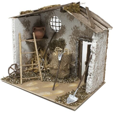 Capanno con Attrezzi per Presepe 20x14 cm 11257