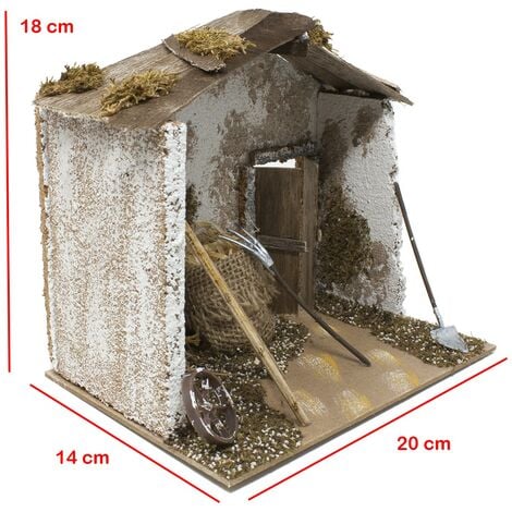 Capanno con Attrezzi per Presepe 20x14 cm 11257