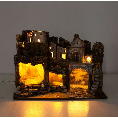 Paesaggio per Presepe con Luci e Case 60x35 cm 87377