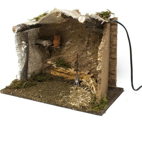 Capanna per Presepe con Luce 33x18 cm 87444