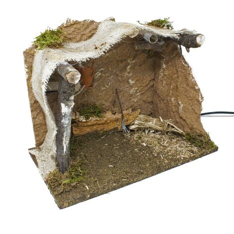 Capanna per Presepe con Luce 33x18 cm 87444